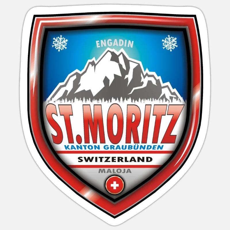 St. Moritz Suisse Sticker taille S (10 x 10 cm)