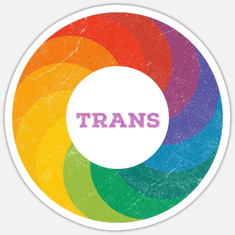 Rainbow Ring "Trans" Pink - Sticker size S (10 x 10 cm) - white matte
