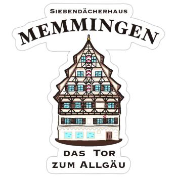 Memmingen, Schwaben, Bayern - Sticker Größe S (10 x 10 cm) - Mattweiß - Vorne