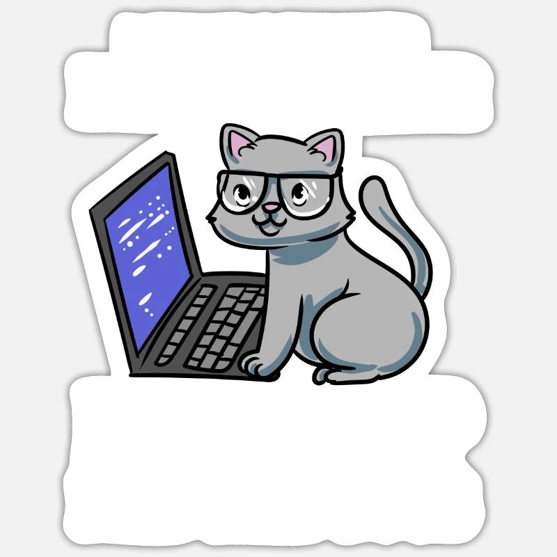I Are Programmer Beep Boop Informatiker Katze Sticker Größe S (10 x 10 cm)