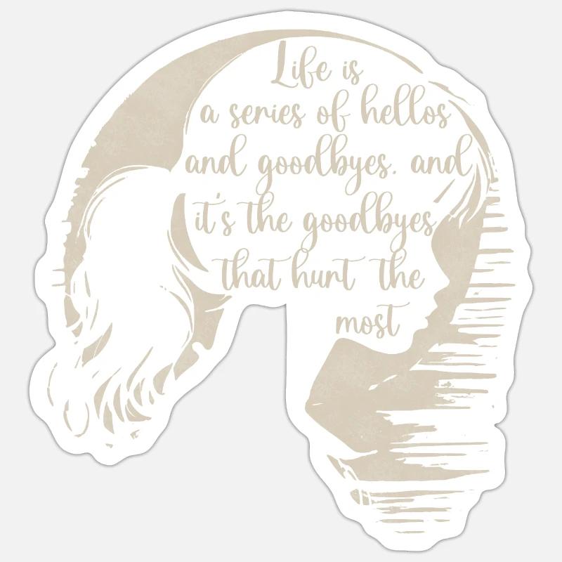 Phrase triste - Sticker taille S (10 x 10 cm) - blanc mat