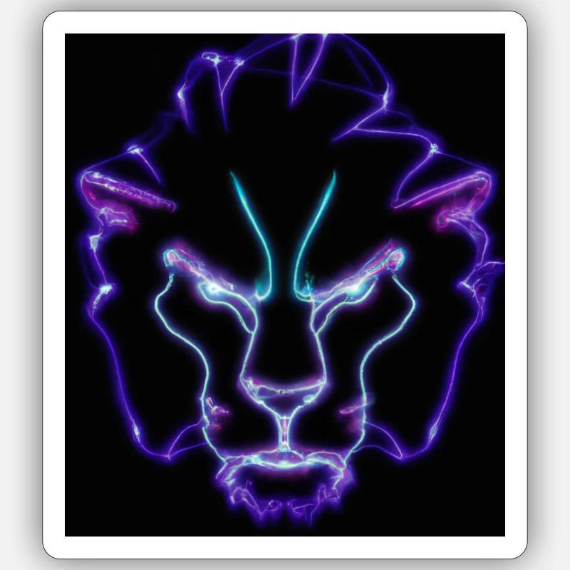 Löwe - Sticker Größe S (10 x 10 cm) - Mattweiß