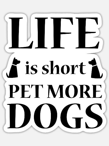 Dog Hund - Sticker Größe S (10 x 10 cm) - Mattweiß