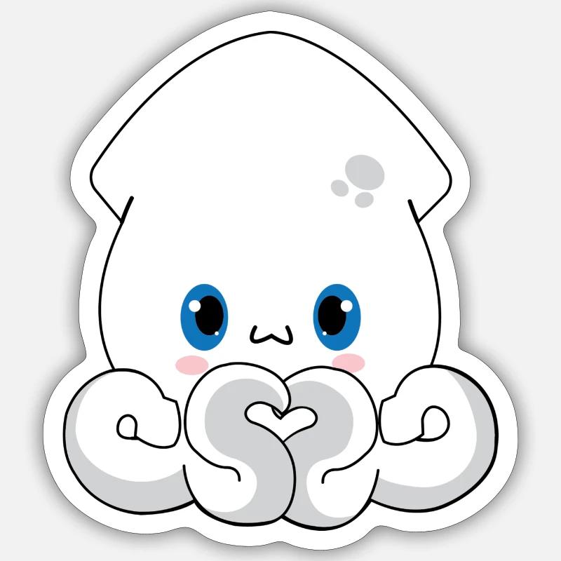 Maki the squid Sticker size S (10 x 10 cm)