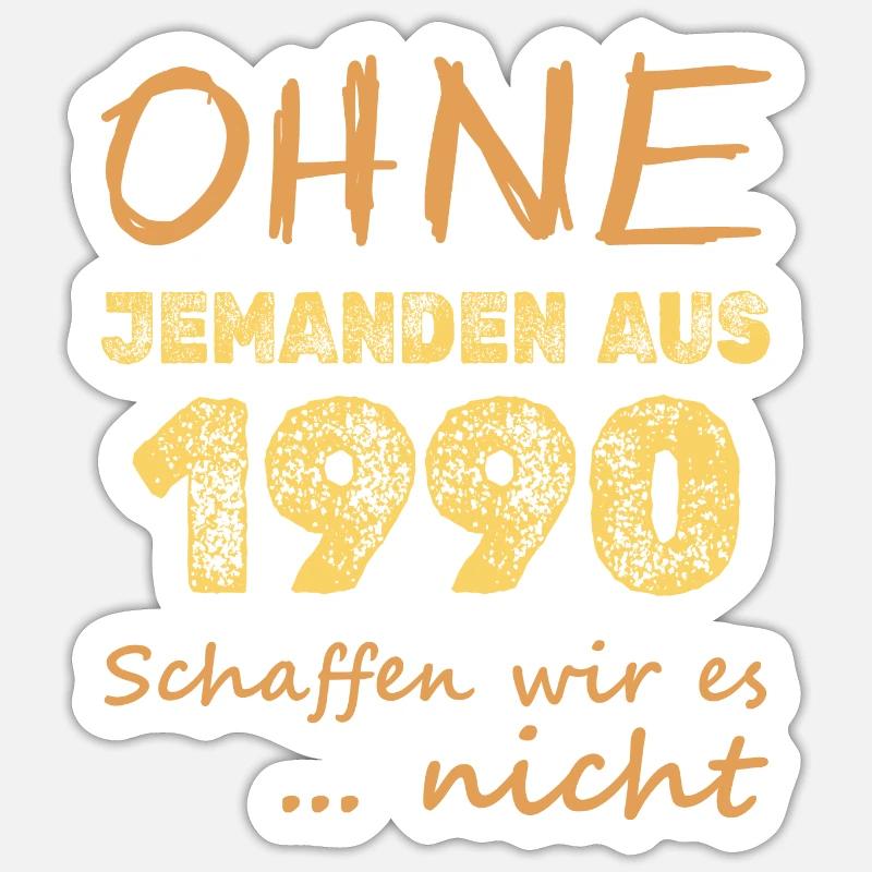 1990 - Sticker Größe S (10 x 10 cm) - Mattweiß