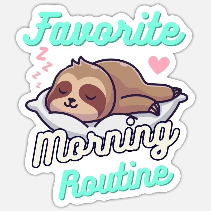 Lieblings-Morgen-Blue-Routine - Sticker Größe S (10 x 10 cm) - Mattweiß