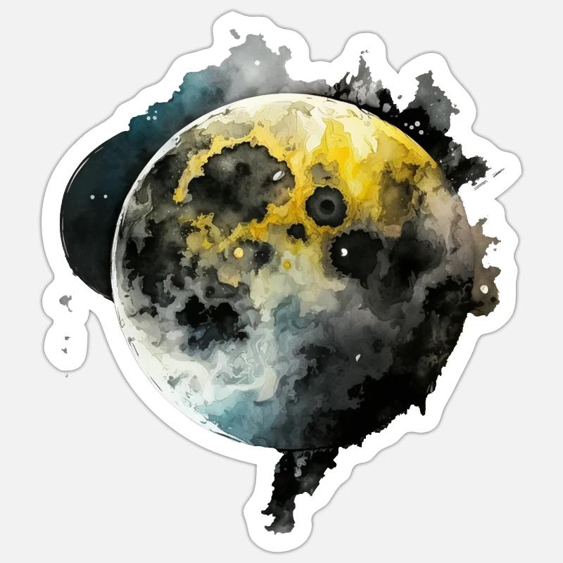 Gradient harmonique lunaire - Sticker taille S (10 x 10 cm) - blanc mat