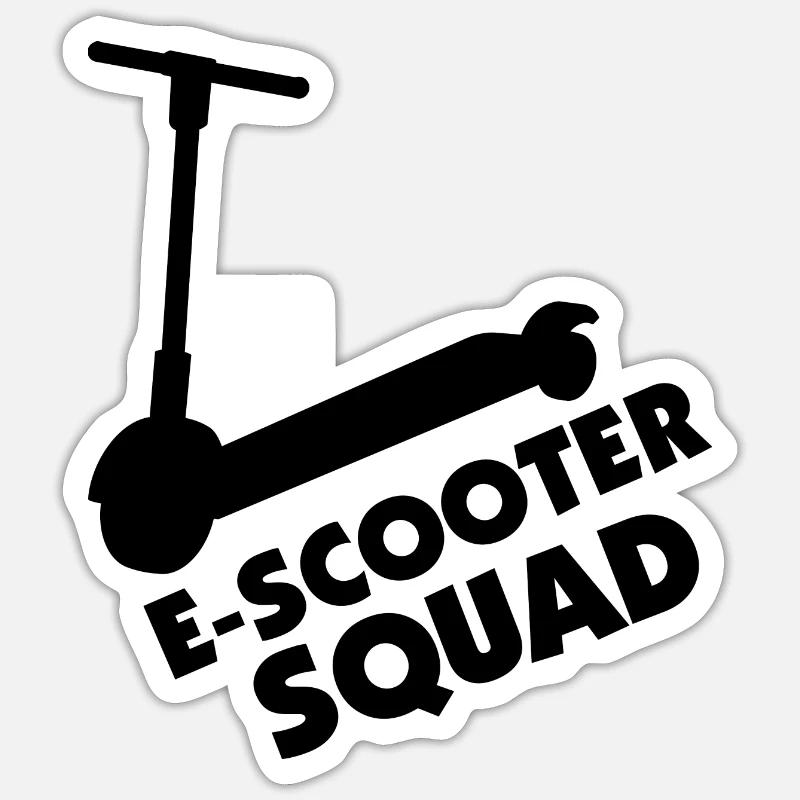 E-Scooter Roller Scooter - Sticker taille S (10 x 10 cm) - blanc mat