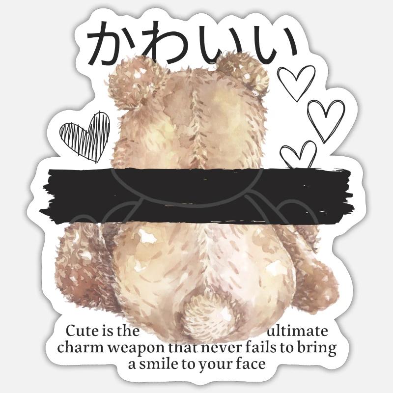 Teddy Comic Sticker taille S (10 x 10 cm)