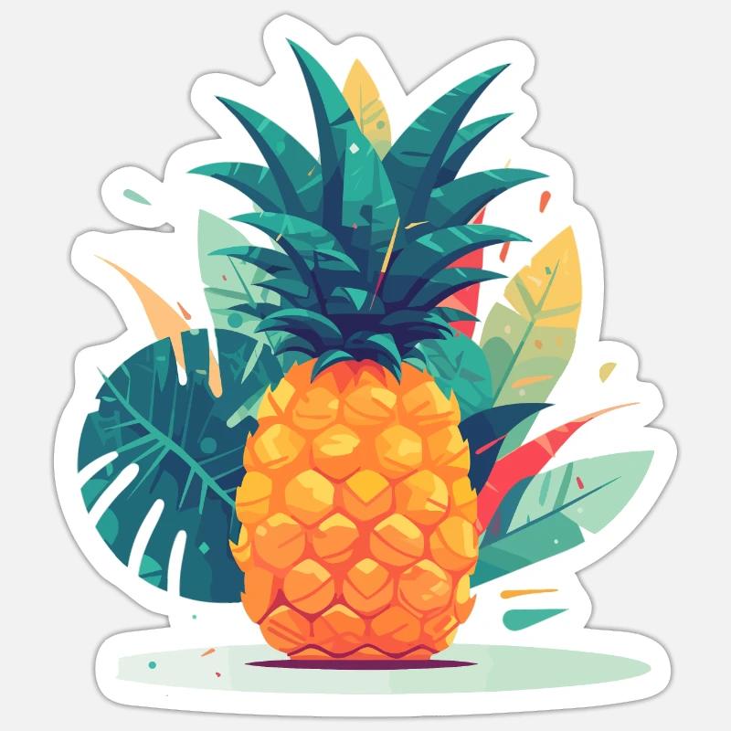 Pineapple - Sticker size S (10 x 10 cm) - white matte