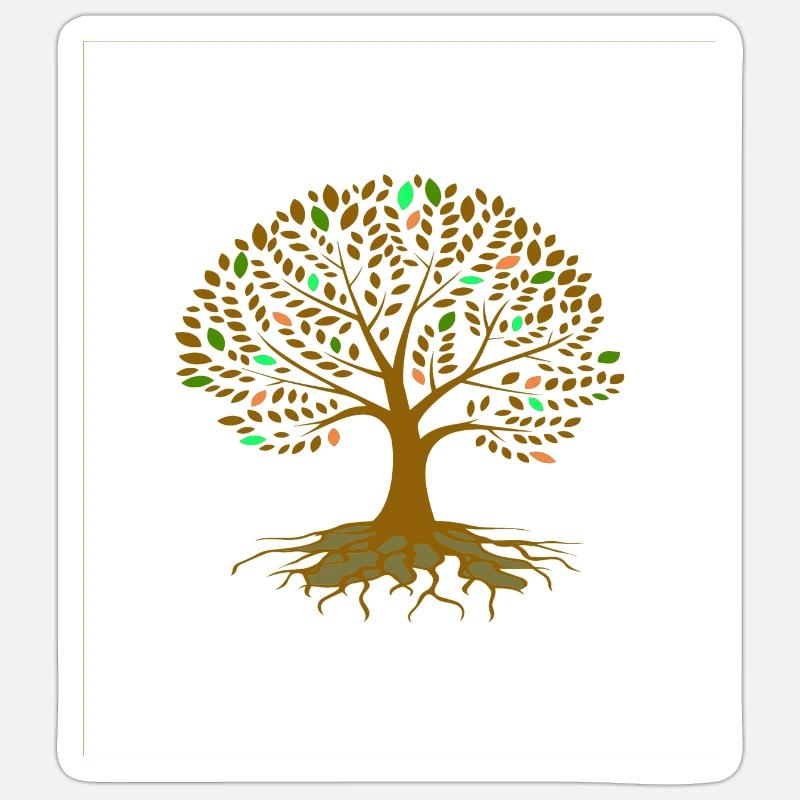 Baum Herbst bunt Sticker Größe S (10 x 10 cm)