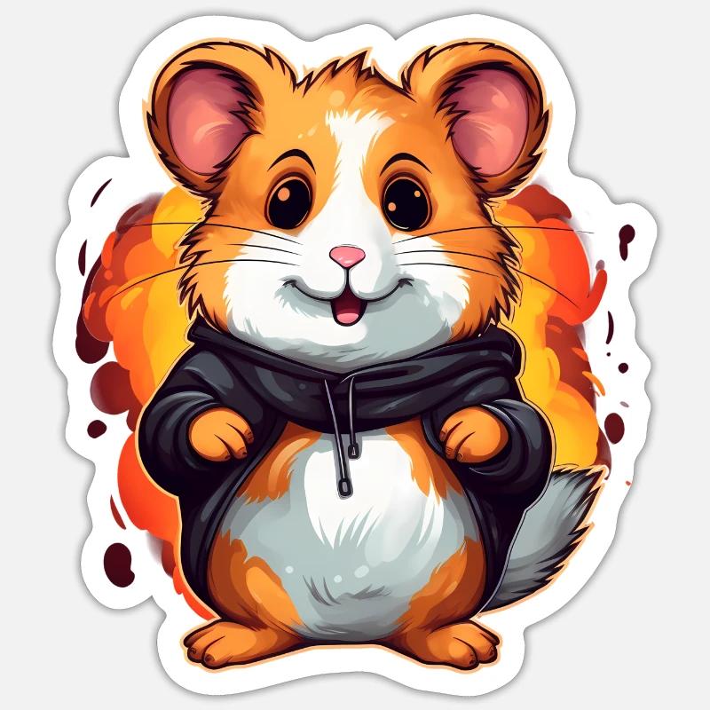 Mignon hamster Sticker taille S (10 x 10 cm)