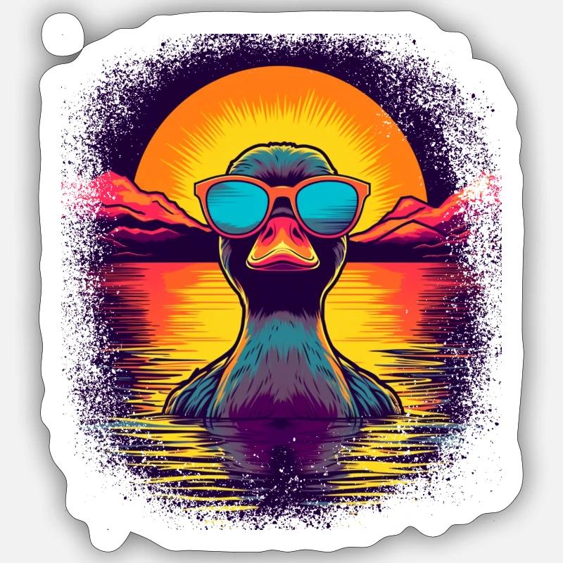 Oies en caoutchouc canard bain jouets présent idée amour - Sticker taille S (10 x 10 cm) - blanc mat