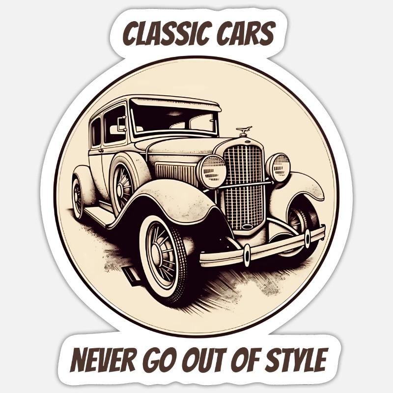Oldtimer kommen nie aus der Mode Sticker Größe S (10 x 10 cm)