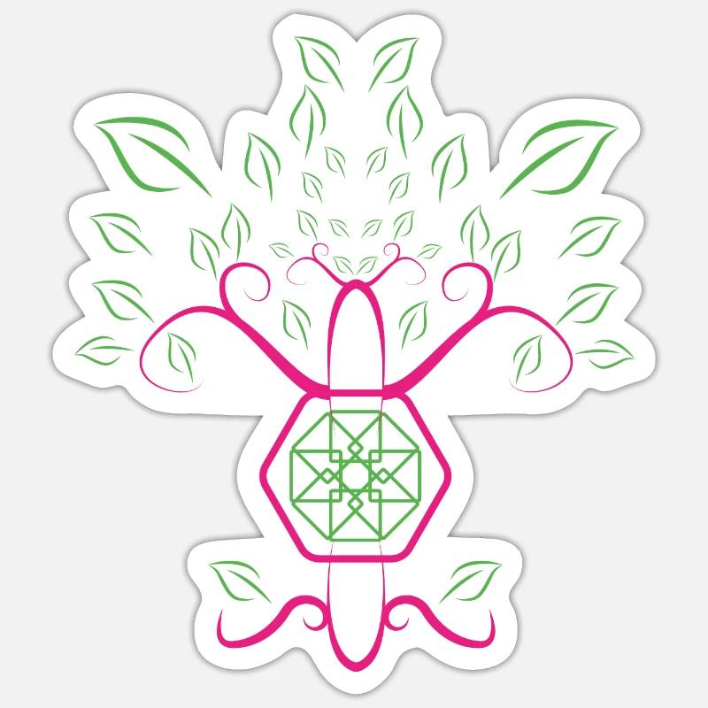 Abstrakter Baum - Sticker Größe S (10 x 10 cm) - Mattweiß