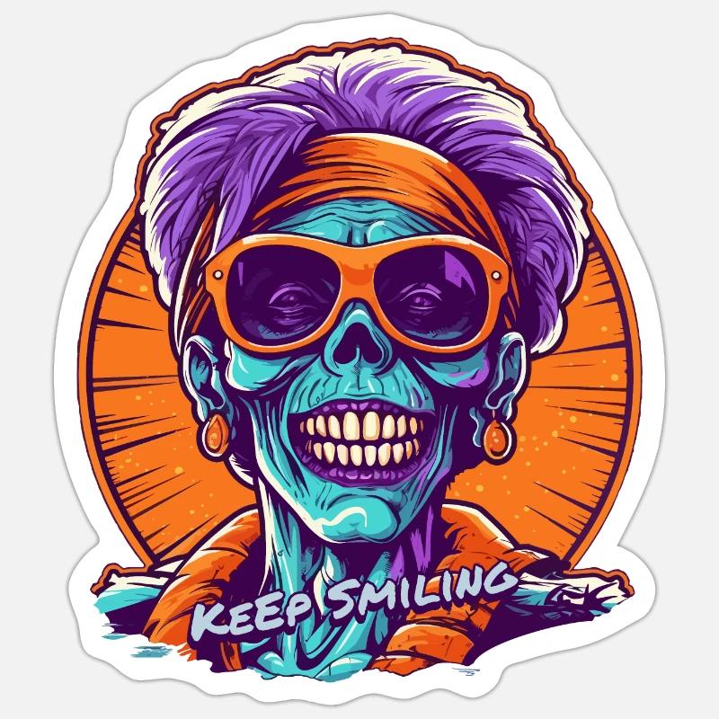 Keep Smiling - the Mummy Sticker Größe S (10 x 10 cm)