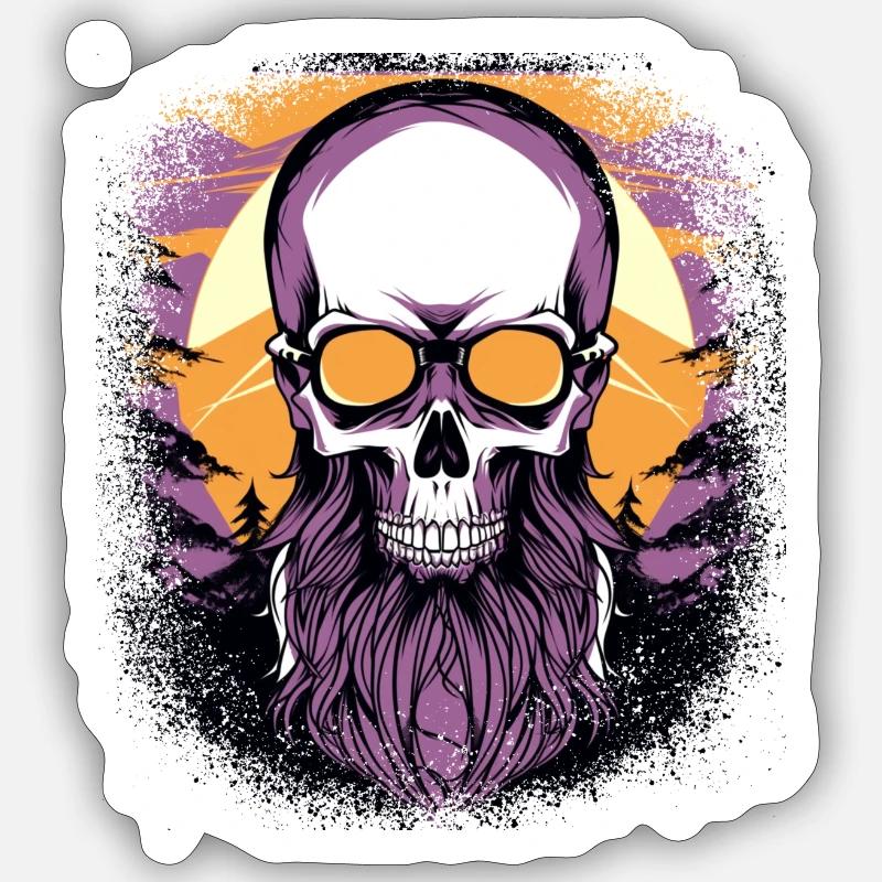 Fun Chubby Bear Collie barbu mal usé Sticker taille S (10 x 10 cm)