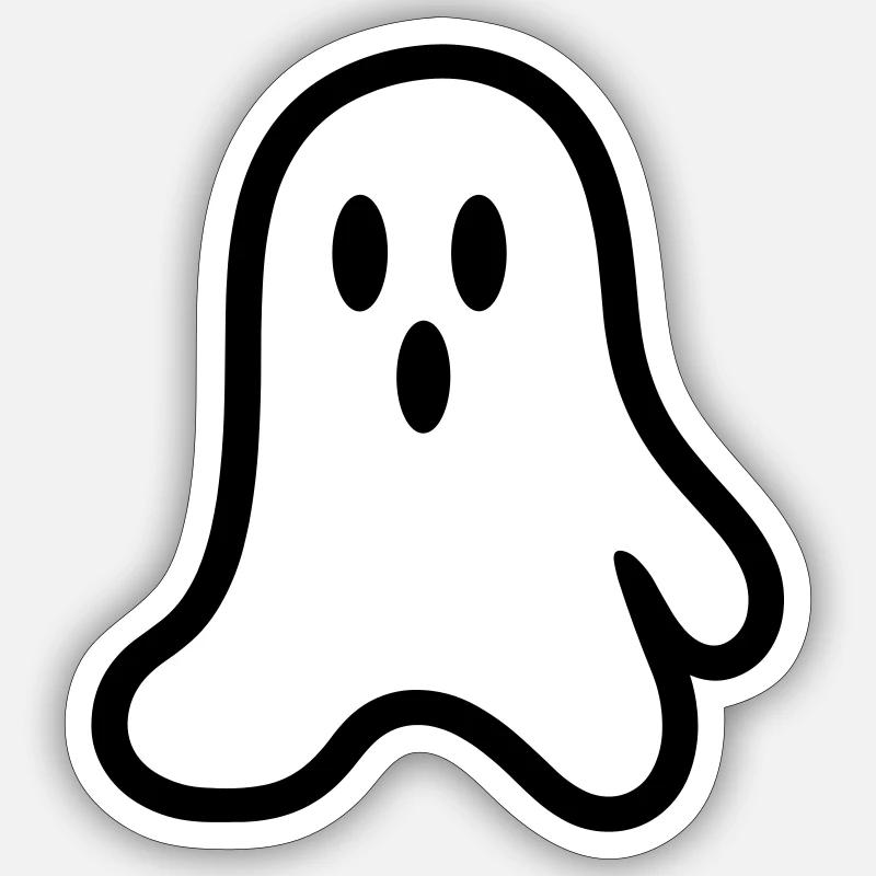 Fantôme - Sticker taille S (10 x 10 cm) - blanc mat
