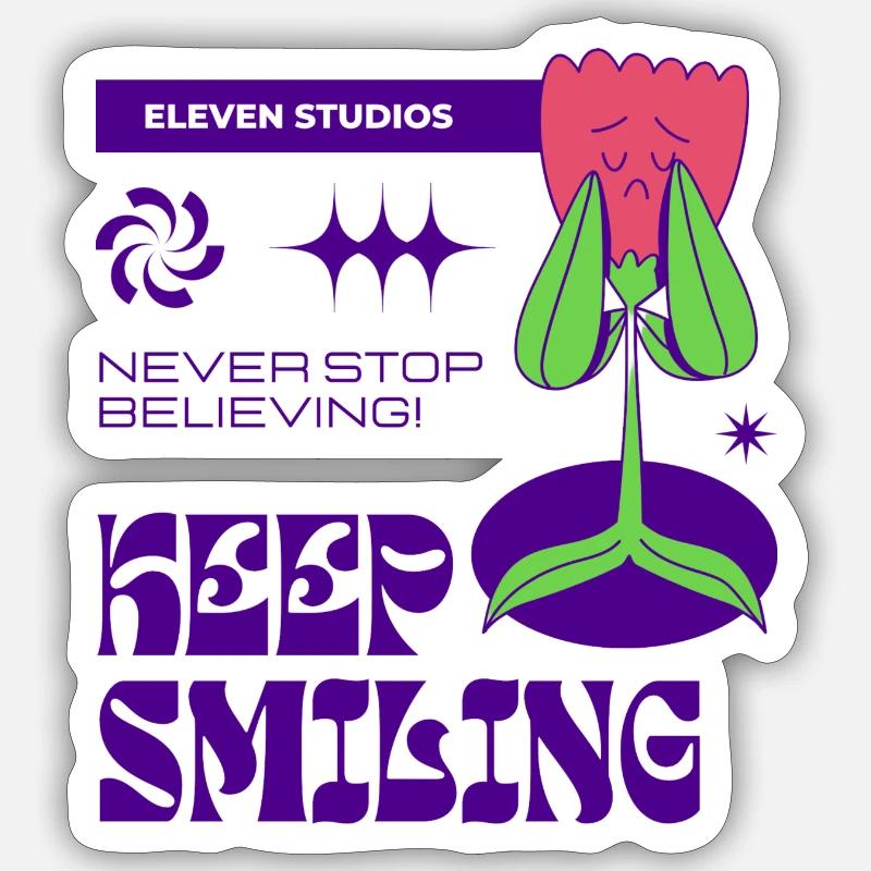 Keep Smiling Backprint Sticker size S (10 x 10 cm)