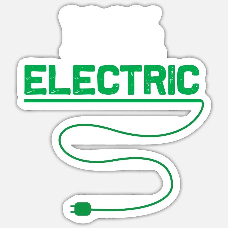 100 electric EAuto - Sticker Größe S (10 x 10 cm) - Mattweiß