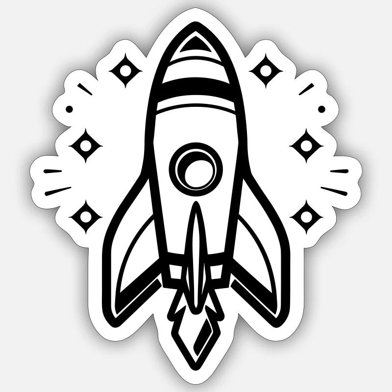 Rocket - Sticker size S (10 x 10 cm) - white matte