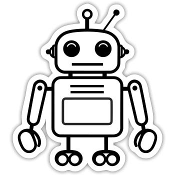 robot - Sticker size S (10 x 10 cm) - white matte - Front