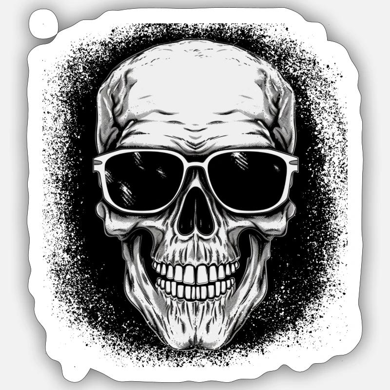 human skeleton present skateboard dead gift idea Sticker Größe S (10 x 10 cm)