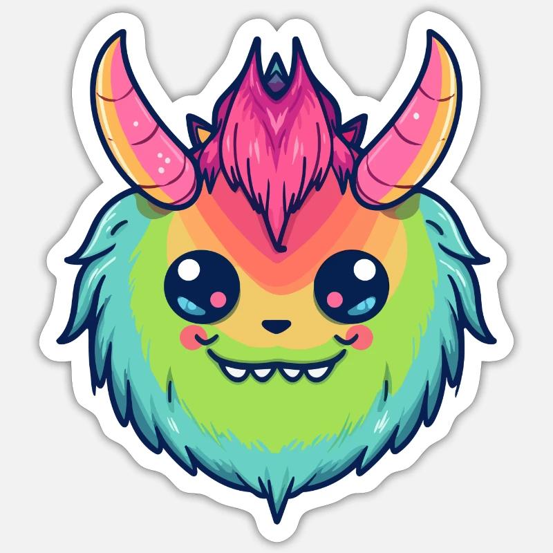 Netter Dämon des Pride-Monats - Sticker Größe S (10 x 10 cm) - Mattweiß
