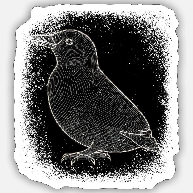 dance birthday present dj choreo chinstrap penguin - Sticker størrelse S (10 x 10 cm) - mat hvid