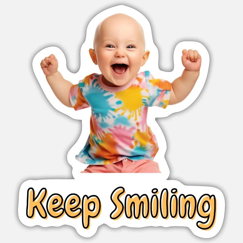 Keep Smiling - Sticker Größe S (10 x 10 cm) - Mattweiß