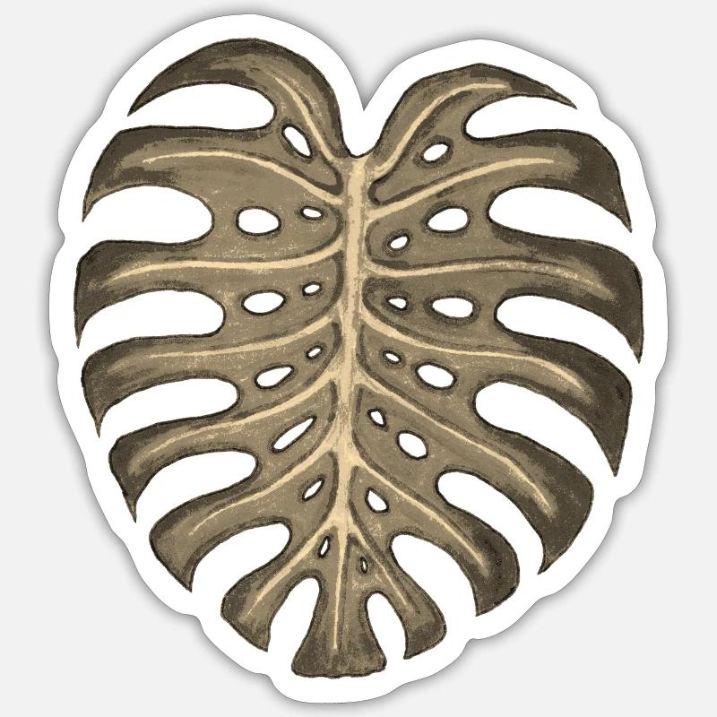 Monstera - Sticker taille S (10 x 10 cm) - blanc mat
