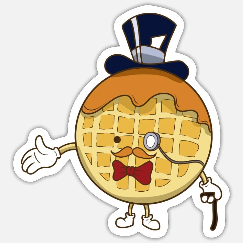 Waffel - Sticker Größe S (10 x 10 cm) - Mattweiß