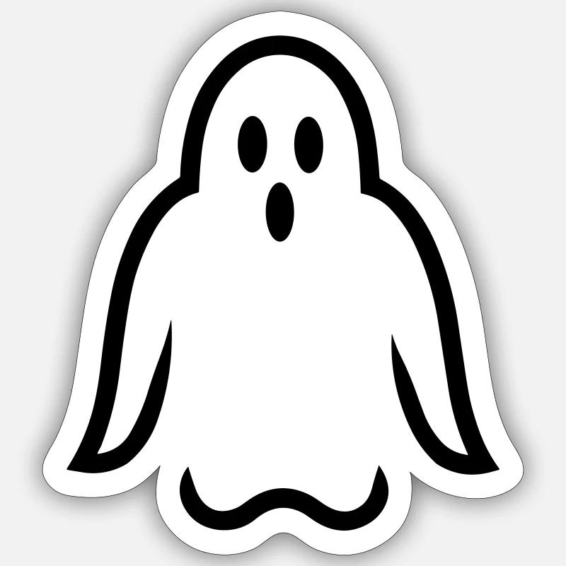 Fantôme - Sticker taille S (10 x 10 cm) - blanc mat