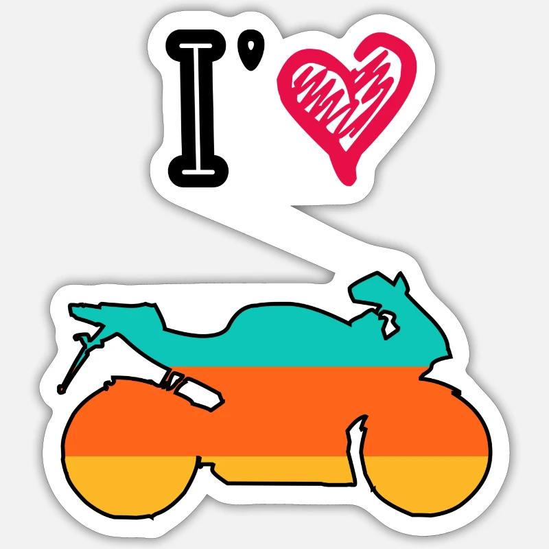Oldtimer-Motorrad - Sticker Größe S (10 x 10 cm) - Mattweiß