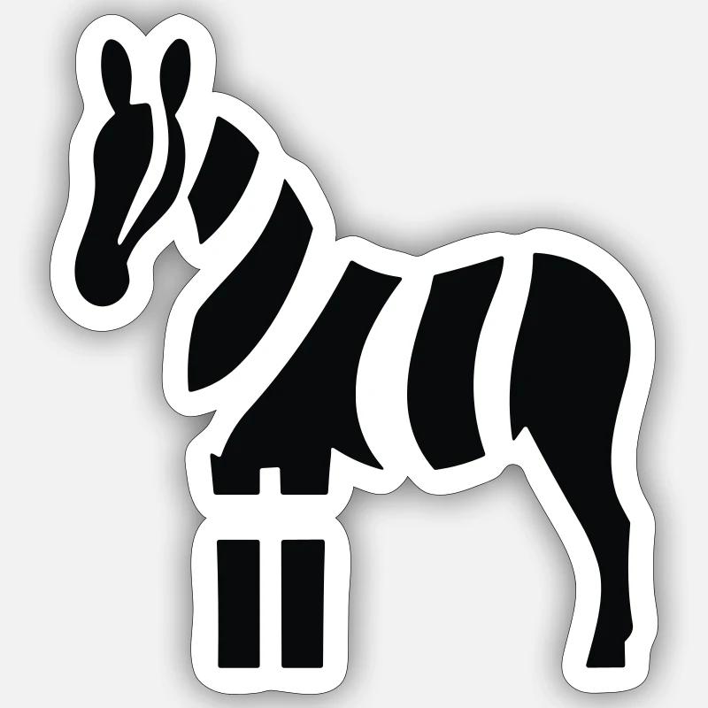 Zebra - Sticker size S (10 x 10 cm) - white matte