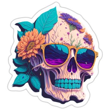 Totenkopf - Sticker Größe S (10 x 10 cm) - Mattweiß - Vorne