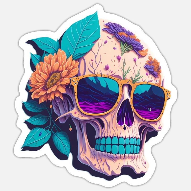Skull - Sticker size S (10 x 10 cm) - white matte