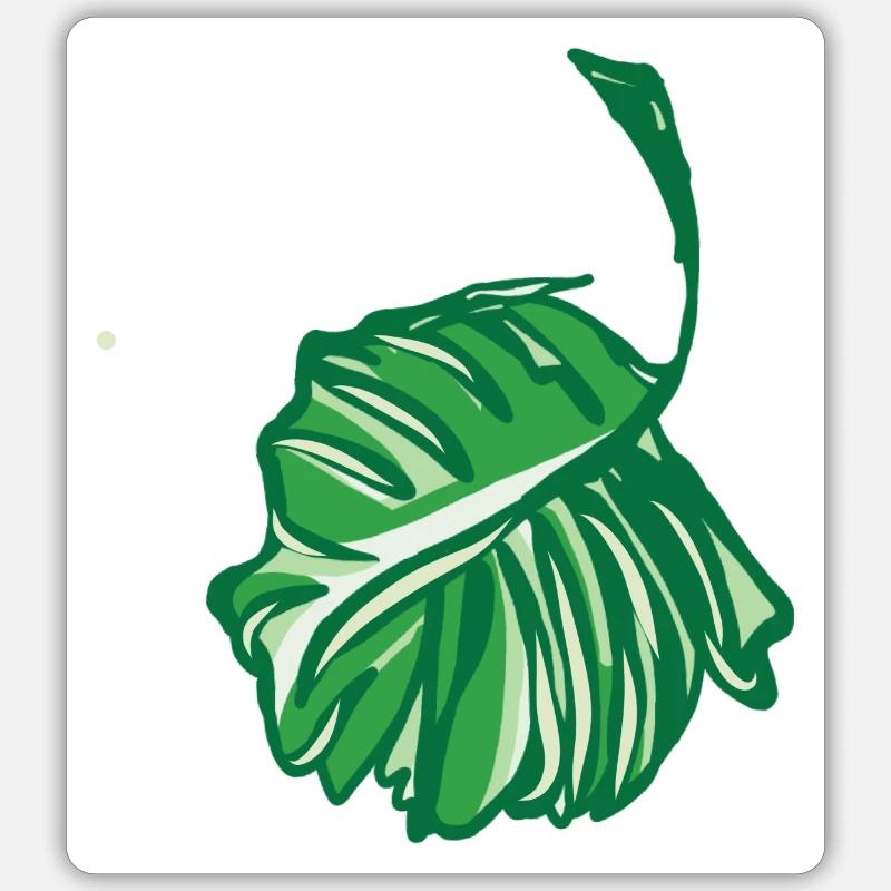 Nature - Green Leaf - Sticker size S (10 x 10 cm) - white matte