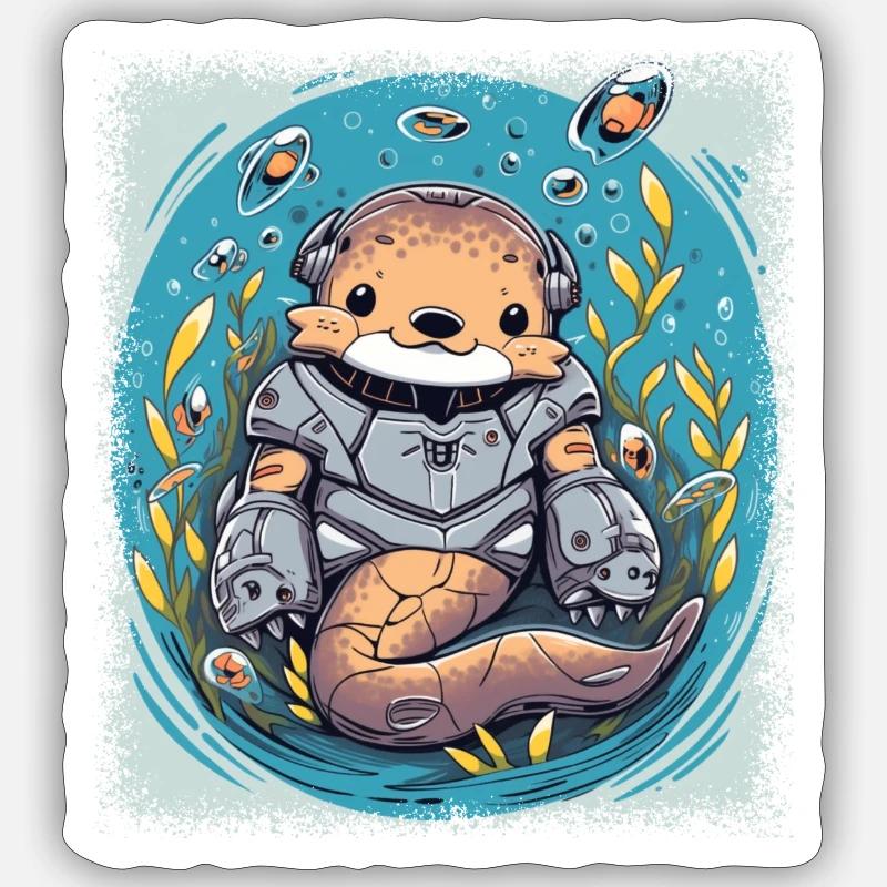 present present idea joke aquatic animal Sticker size S (10 x 10 cm)