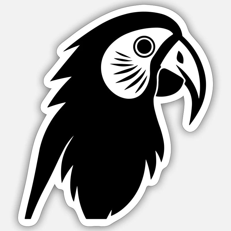 Parrot - Sticker size S (10 x 10 cm) - white matte