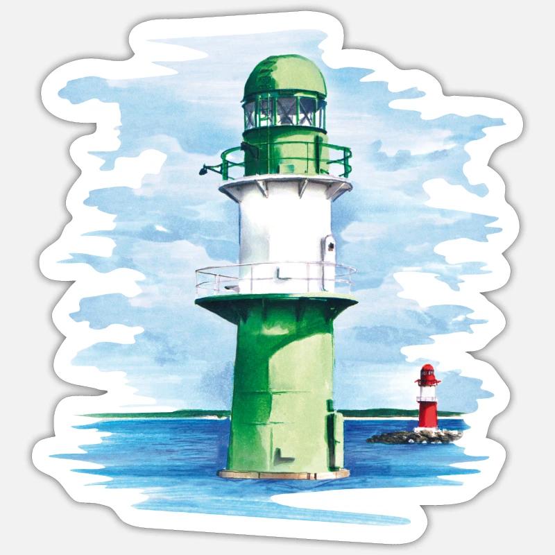 Warnemünde Lighthouse - Sticker size S (10 x 10 cm) - white matte