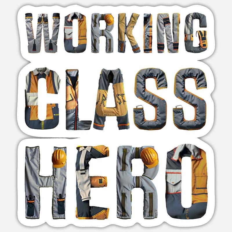 Working Class Hero - Sticker size S (10 x 10 cm) - white matte