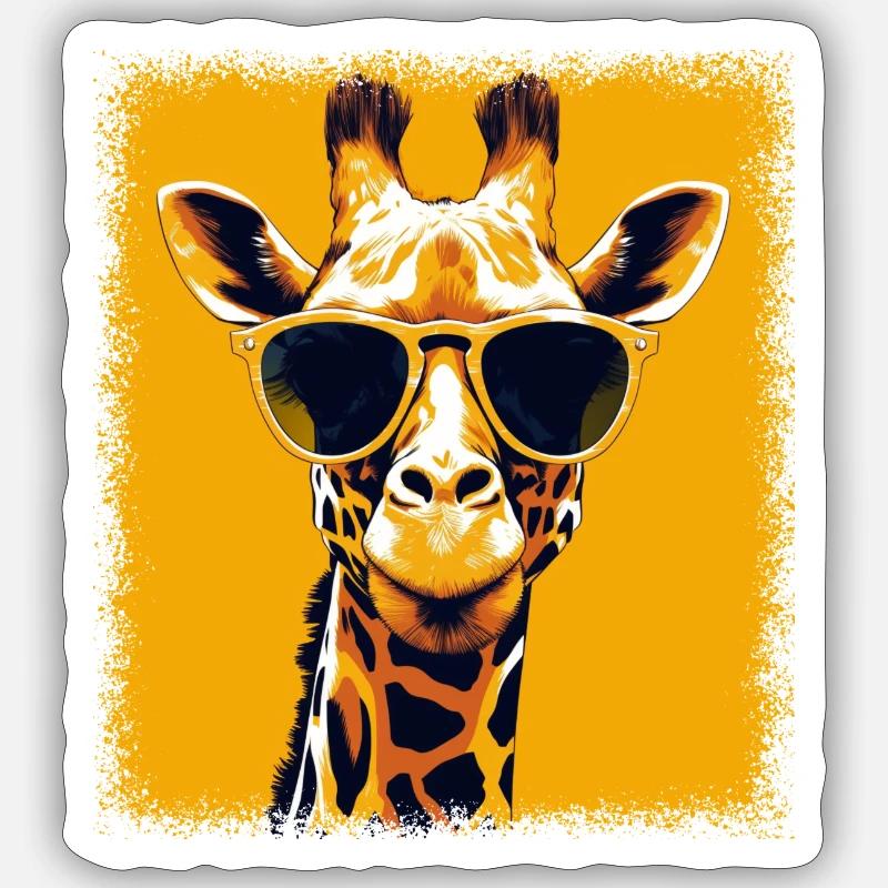 présent idée girafe drôle citation mignonne - Sticker taille S (10 x 10 cm) - blanc mat
