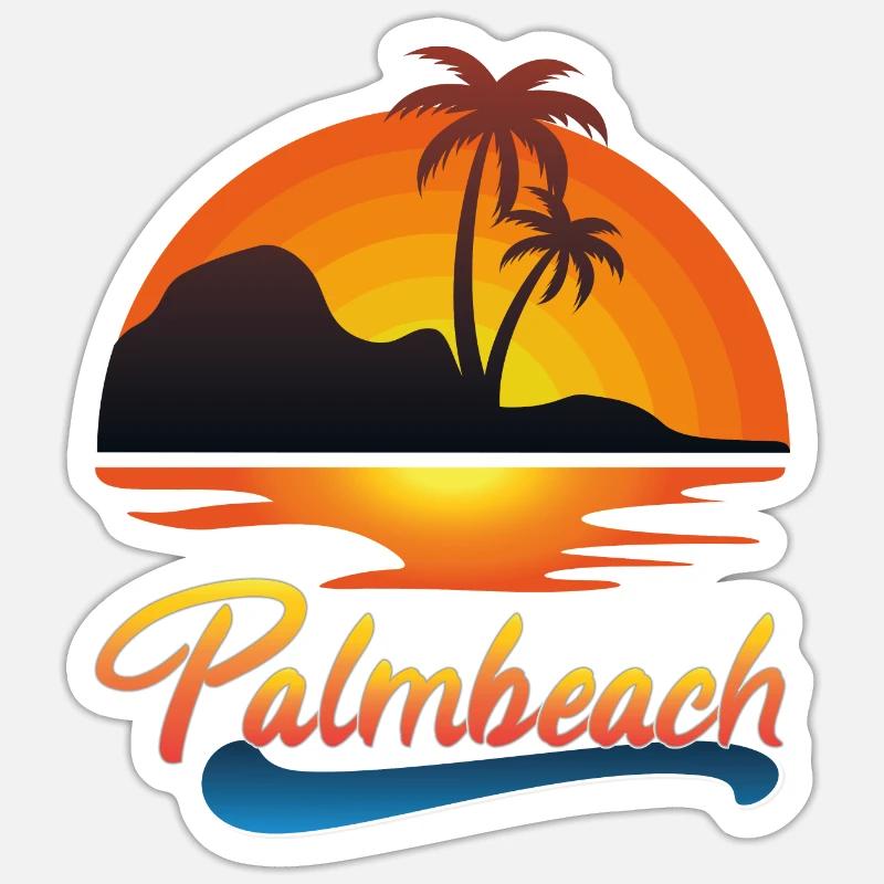 Palmbeach Sunset Design - Sticker size S (10 x 10 cm) - white matte