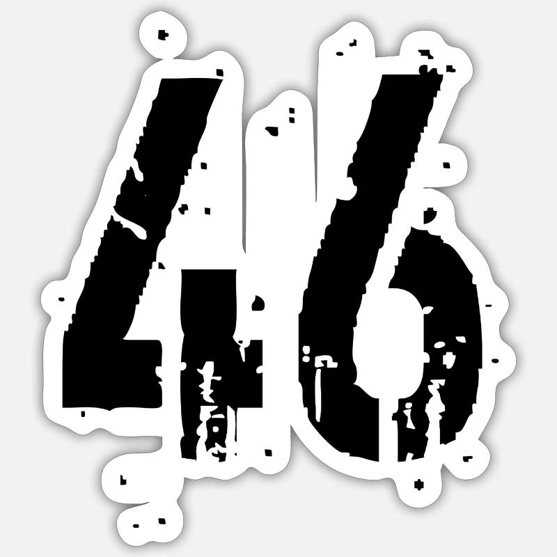 46 Nummer 46 - Sticker Größe S (10 x 10 cm) - Mattweiß
