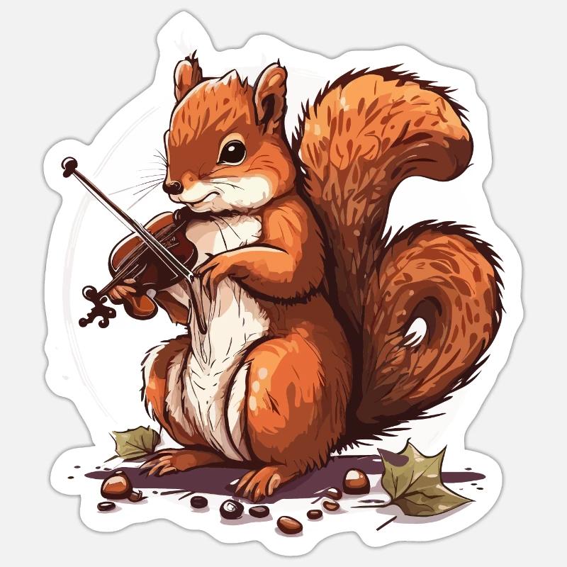 Eichhörnchen-Virtuose Sticker Größe S (10 x 10 cm)