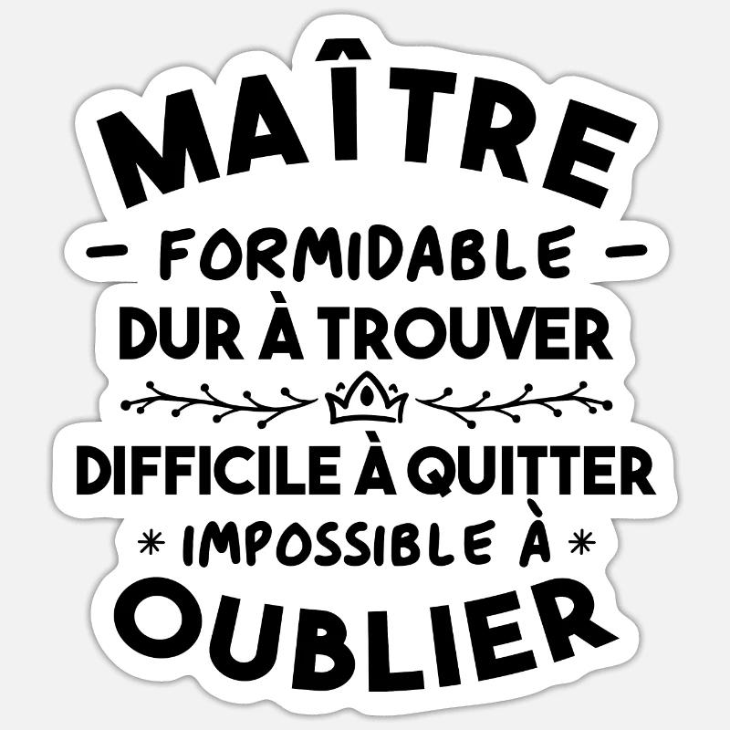 Maître formidable, Cadeau Maître école Sticker taille S (10 x 10 cm)
