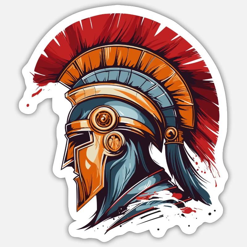 Krieger - Sticker Größe S (10 x 10 cm) - Mattweiß