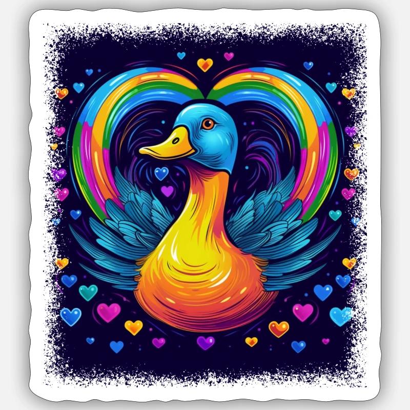 duck lover jokes gift present 8 bit bath duck - Sticker Größe S (10 x 10 cm) - Mattweiß