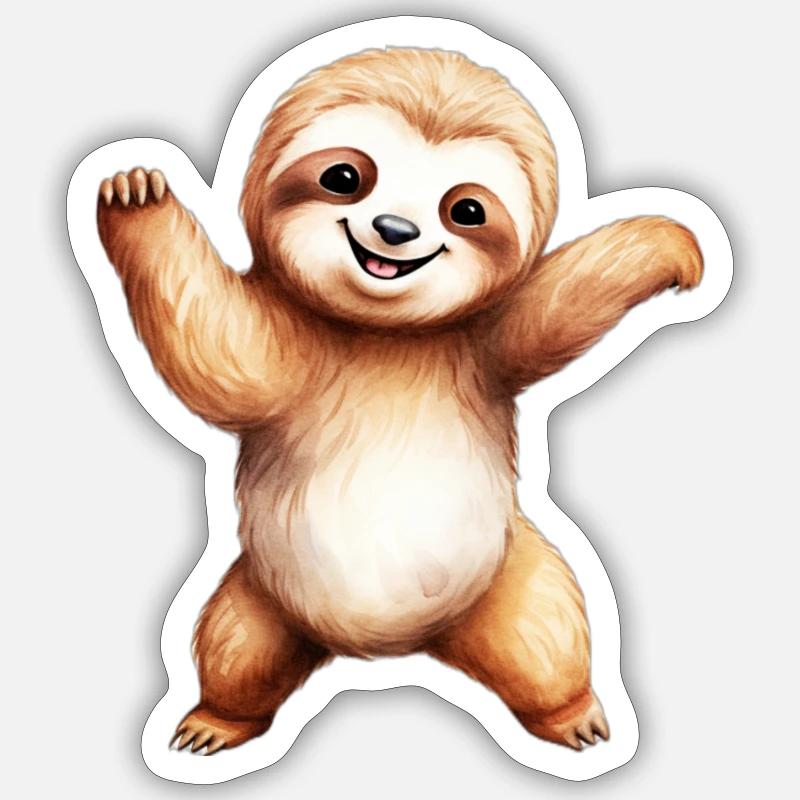 Sloth / Sloth class - Sticker size S (10 x 10 cm) - white matte